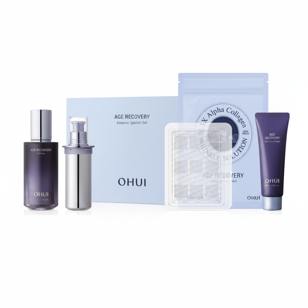O HUI Age Recovery Essence Special Set (50ml + 50m Refill) - Glamourous Grace