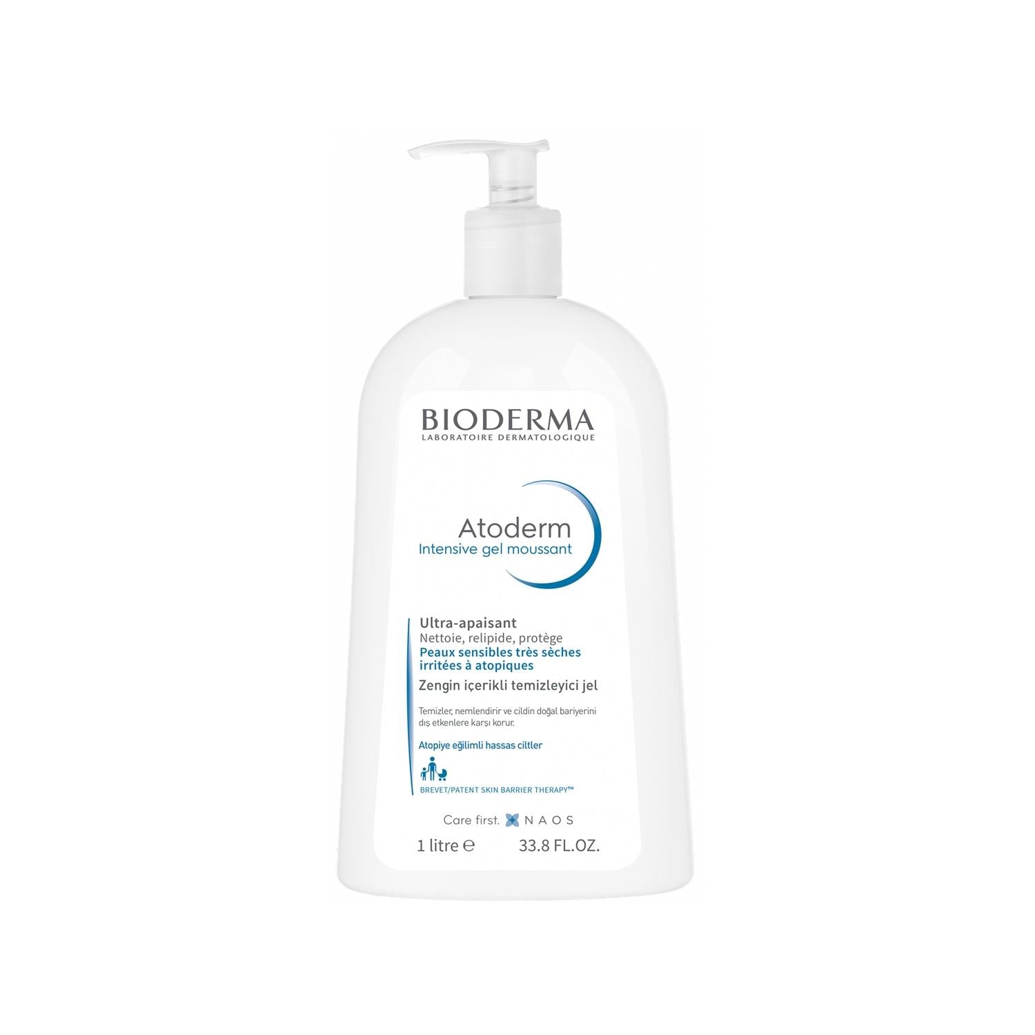 Bioderma Atoderm Intensive Foaming Gel Cleanser for Dry Skin - Fragrance-Free, 1L - Glamourous Grace