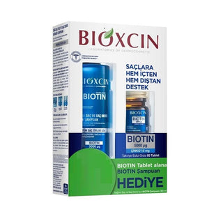 Bioxcin Biotin Supplement and Shampoo Set for Hair Loss Treatment and Hair Health Support - Glamourous Grace