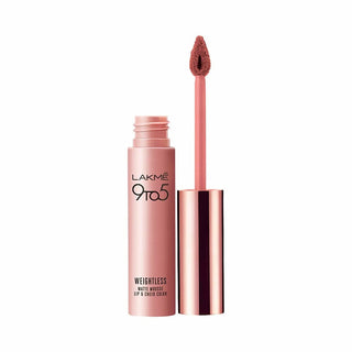 Lakme 9 To 5 Double Duty Lip & Cheek Mousse Matte Lipstick & Soft Blush, Blush Velvet