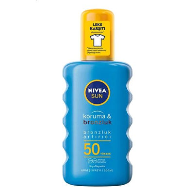 Nivea SPF 50 Sunscreen Spray for Natural Bronzing - Water-Resistant & Dermatologically Tested