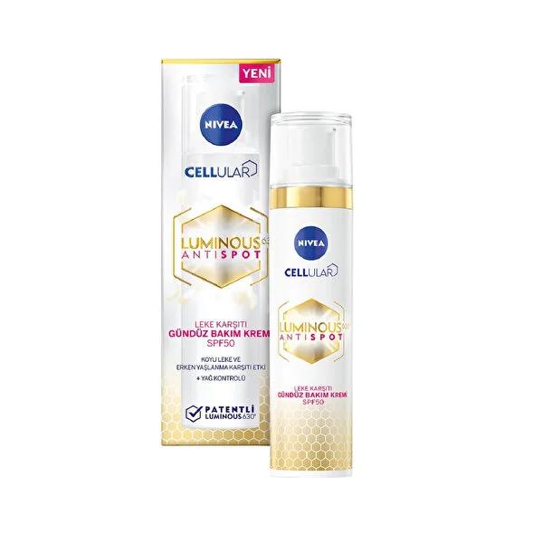 Nivea Luminous630 Anti-Spot Day Cream SPF50: Fade Dark Spots, Brighten Skin & Protect from Sun - Hyperpigmentation Treatment, 1.35 fl oz - Glamourous Grace