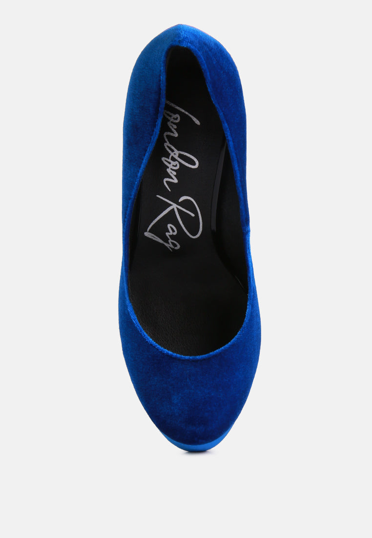 Old Novelty Platform Heel Velvet Pumps - Glamourous Grace