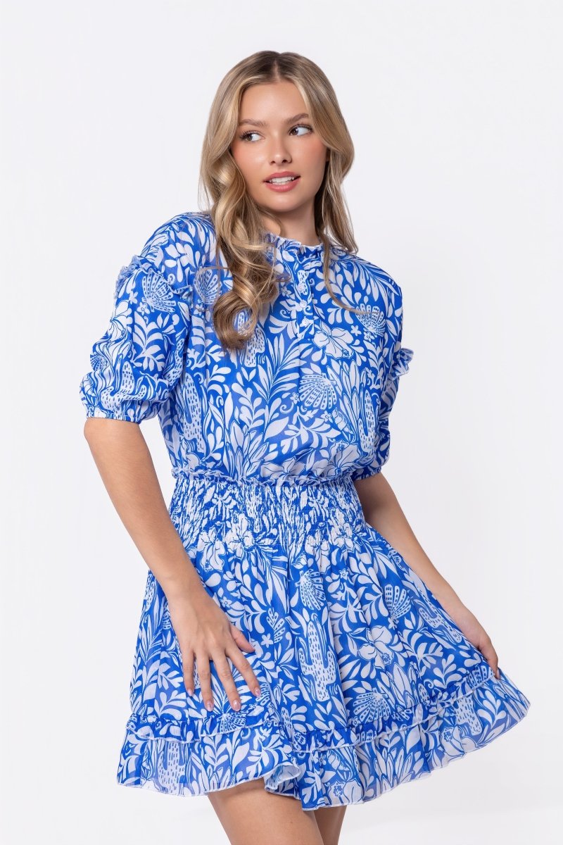 Olivia Dress 36" (Blue Pattern) - Glamourous Grace