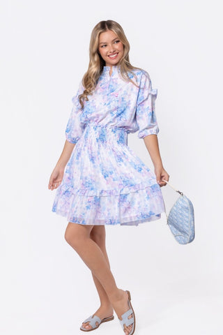 Olivia Dress 39" (Blue Flower)