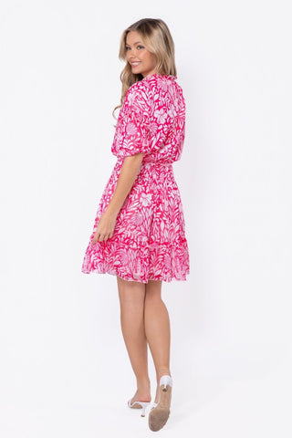 Olivia Dress 39" (Raspberry Pattern)