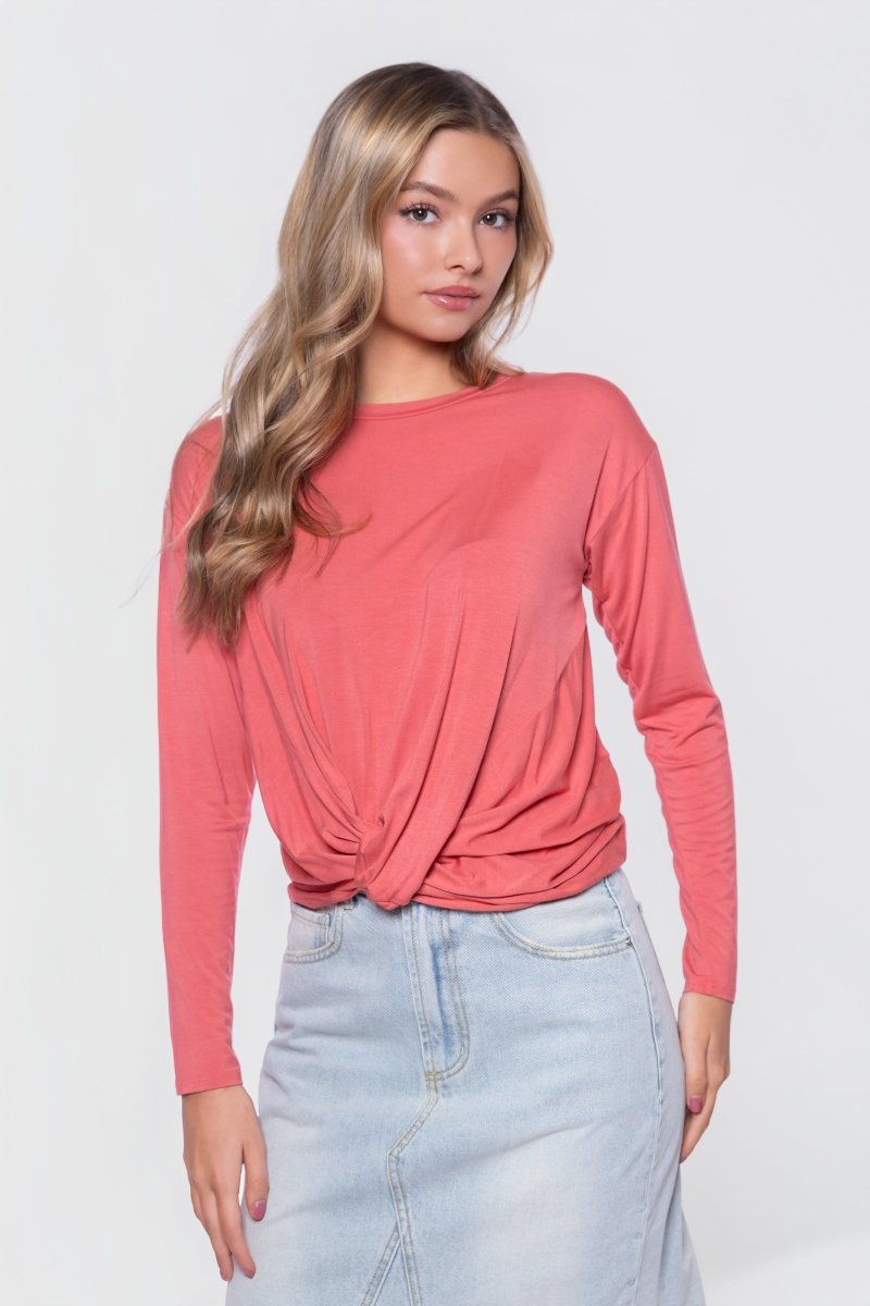 Olly Top (Coral) - Glamourous Grace