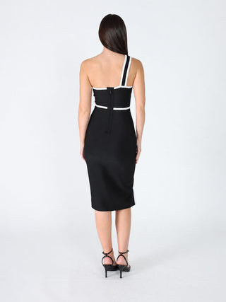 One Side Sleeve Bottom Slit Dress - Glamourous Grace