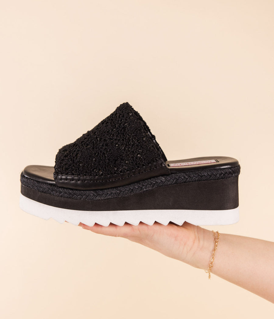 Ophelia Wedges in Black - Glamourous Grace