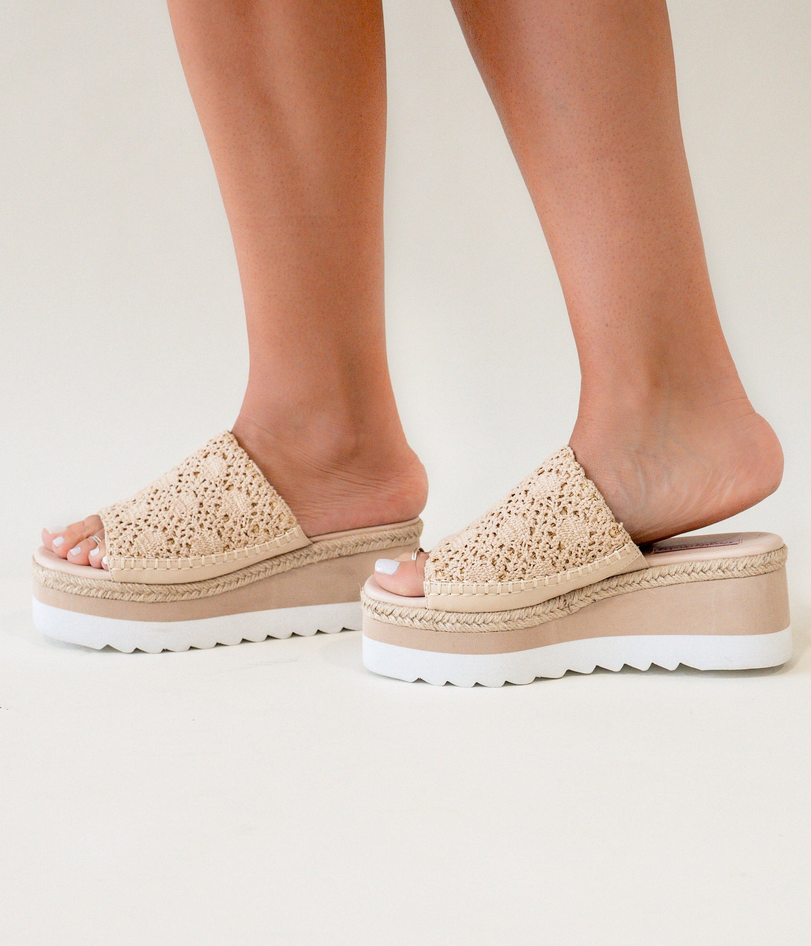 Ophelia Wedges in Cream - Glamourous Grace