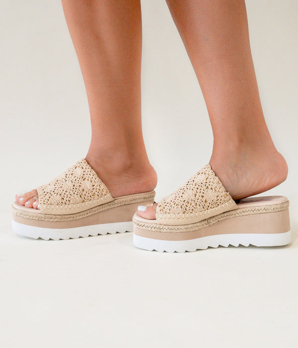 Ophelia Wedges in Cream - Glamourous Grace