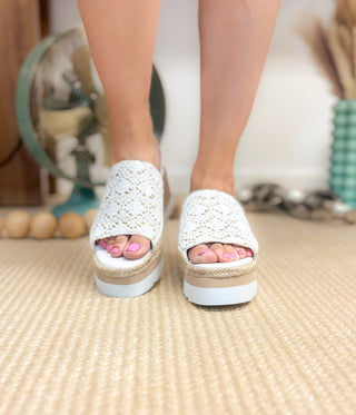 Ophelia Wedges in White - Glamourous Grace