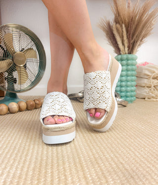 Ophelia Wedges in White - Glamourous Grace