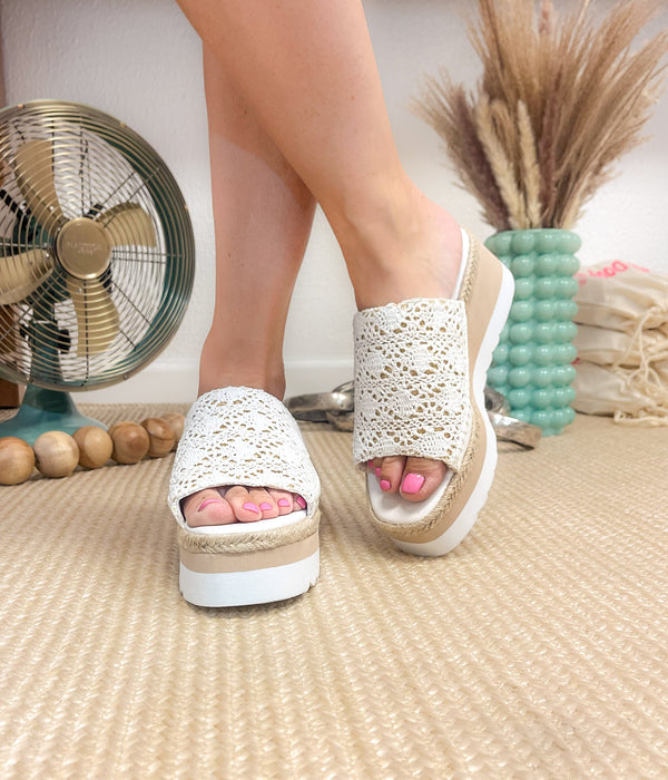 Ophelia Wedges in White - Glamourous Grace