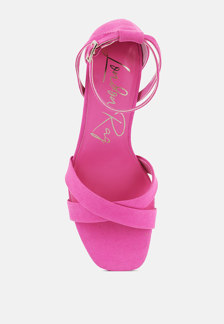 Oraiku Faux Suede Cross Strap Heels - Glamourous Grace