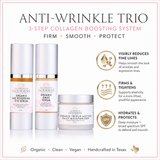 Organic Anti-Wrinkle Trio – 3-Step Collagen Boosting System - Glamourous Grace