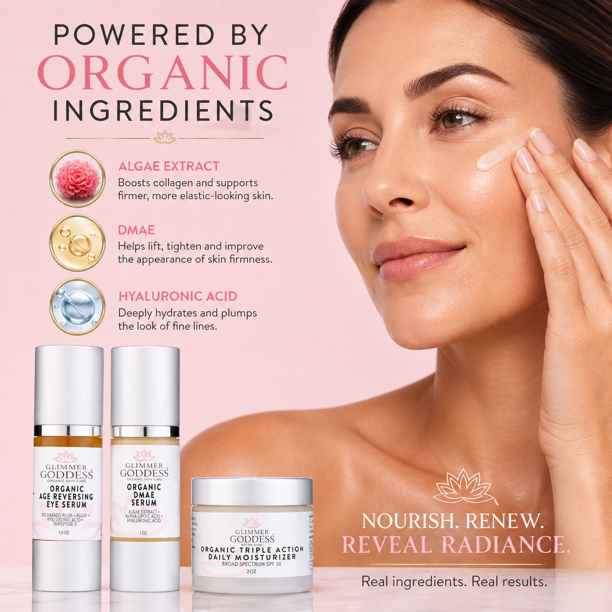 Organic Anti-Wrinkle Trio – 3-Step Collagen Boosting System - Glamourous Grace