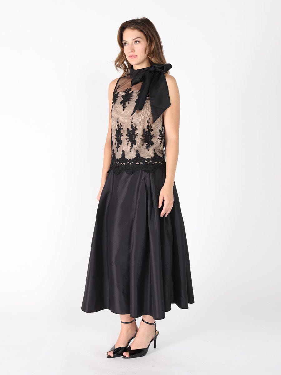 Organza-Like Neck Tie Sleeveless See-Through Top - Glamourous Grace