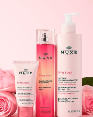 Nuxe Very Rose Soothing Moisturizing Body Milk 400ml - Natural Skincare for Dry & Sensitive Skin - Glamourous Grace