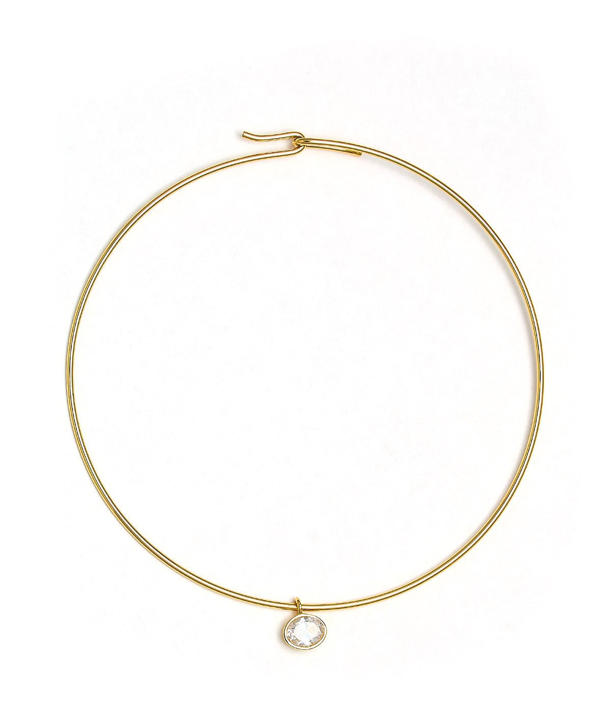 Oval Bezel Collar Necklace- 18k Gold Plated - Belle of the Ball Collection - Glamourous Grace