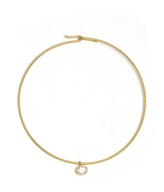 Oval Bezel Collar Necklace- 18k Gold Plated - Belle of the Ball Collection