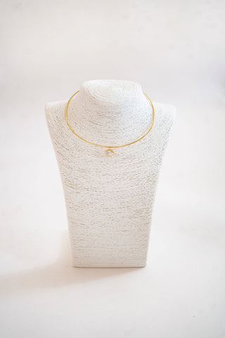 Oval Bezel Collar Necklace- 18k Gold Plated - Belle of the Ball Collection - Glamourous Grace