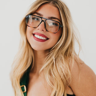 Oversized Square Aviator Blue Light Glasses
