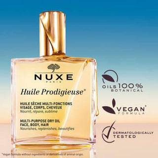 Nuxe Huile Prodigieuse Multi-purpose Dry Care Oil for Skin and Hair - Natural Skincare & Haircare - Glamourous Grace