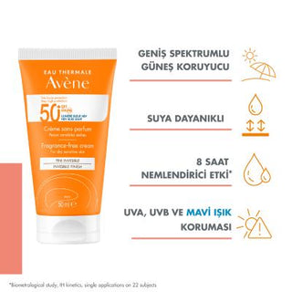 Avene Fragrance-Free Sunscreen Cream for Dry Skin SPF50+ - Water-Resistant & Moisturizing - Glamourous Grace