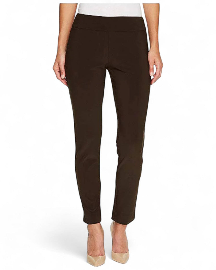 Krazy Larry P21 Microfiber Straight Leg Pant - Brown - Glamourous Grace