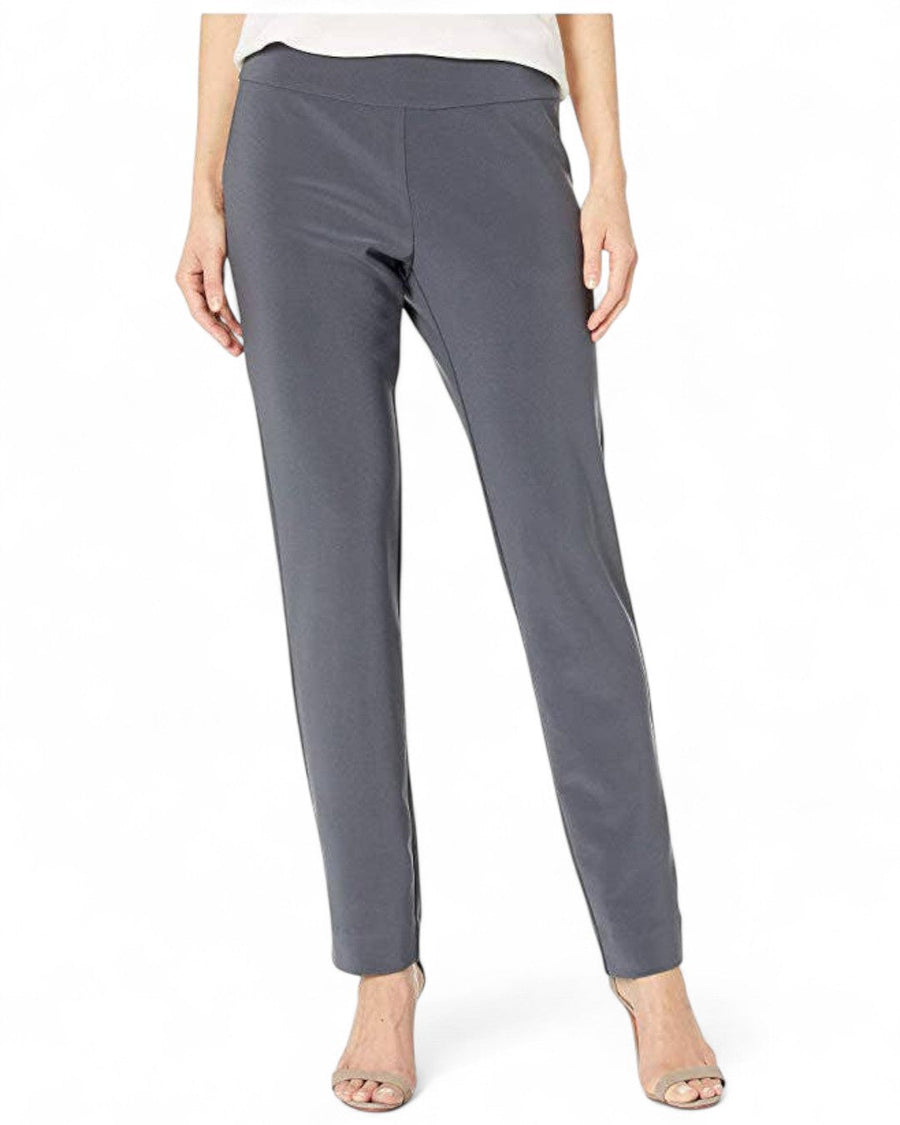 Krazy Larry P21 Microfiber Straight Leg Pant - Grey - Glamourous Grace