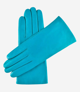 Isabella (aqua) - Italian lambskin leather gloves with cashmere lining - Glamourous Grace