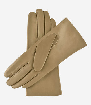 Isabella (beige) - Italian lambskin leather gloves with cashmere lining - Glamourous Grace
