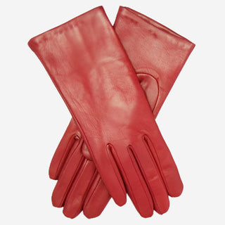 Isabella (deep red) - Italian lambskin leather gloves with cashmere lining - Glamourous Grace