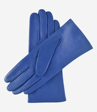 Isabella (high blue) - Italian lambskin leather gloves with cashmere lining - Glamourous Grace