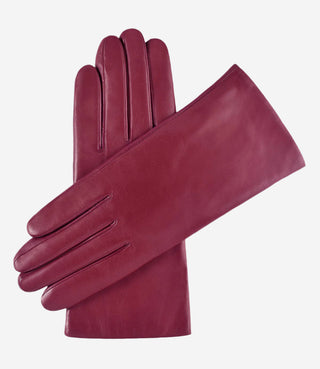 Isabella (magenta) - Italian lambskin leather gloves with cashmere lining - Glamourous Grace