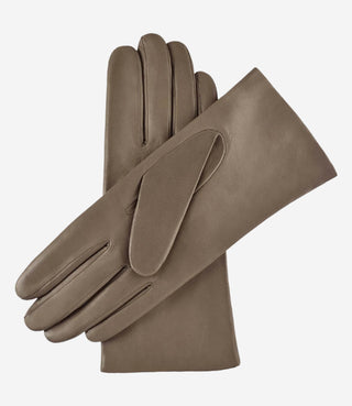 Isabella (taupe) - Italian lambskin leather gloves with cashmere lining - Glamourous Grace