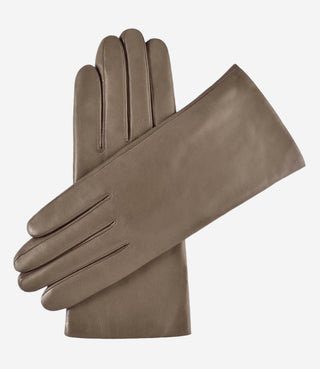 Isabella (taupe) - Italian lambskin leather gloves with cashmere lining - Glamourous Grace