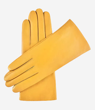 Isabella (yellow) - Italian lambskin leather gloves with cashmere lining - Glamourous Grace