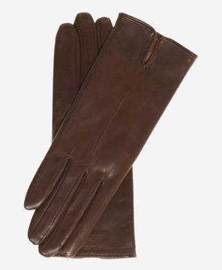 Margherita (brown) - Italian lambskin leather gloves with cashmere lining - Glamourous Grace