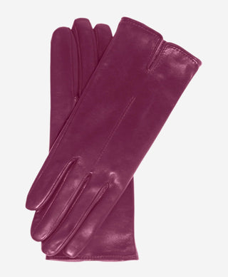 Margherita (magenta) - Italian lambskin leather gloves with cashmere lining - Glamourous Grace