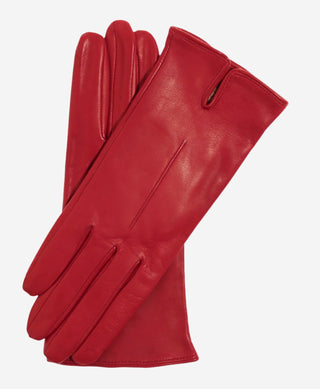 Margherita (red) - Italian lambskin leather gloves with cashmere lining - Glamourous Grace