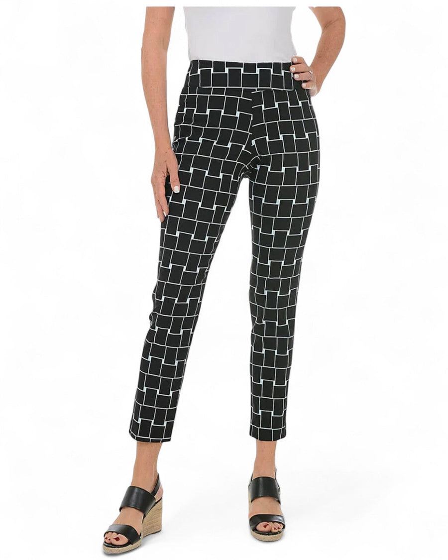 Krazy Larry P507 Pull on Pant - Black Cubed - Glamourous Grace