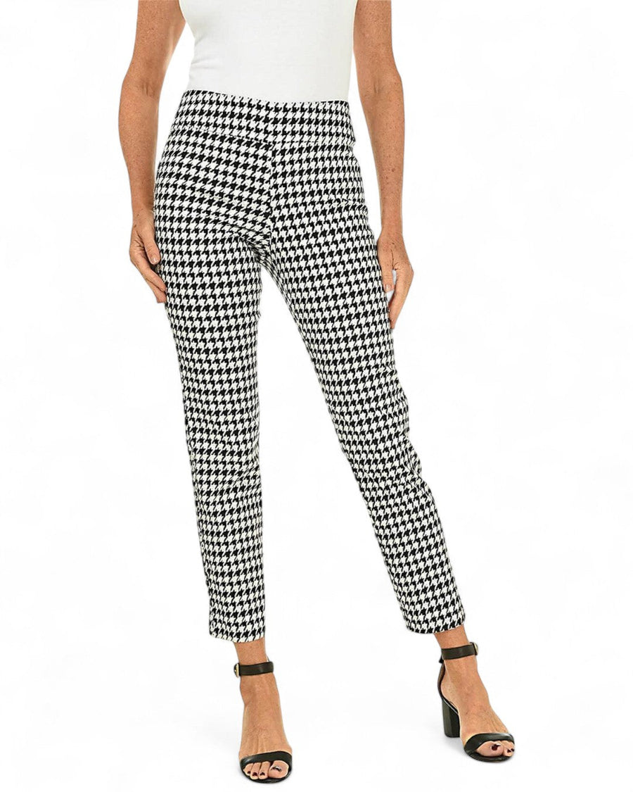 Krazy Larry P507 Pull on Pant - Black Mini Hounds tooth - Glamourous Grace