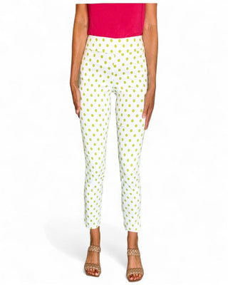 Krazy Larry P507 Pull on Pant - Lime Polka Dot