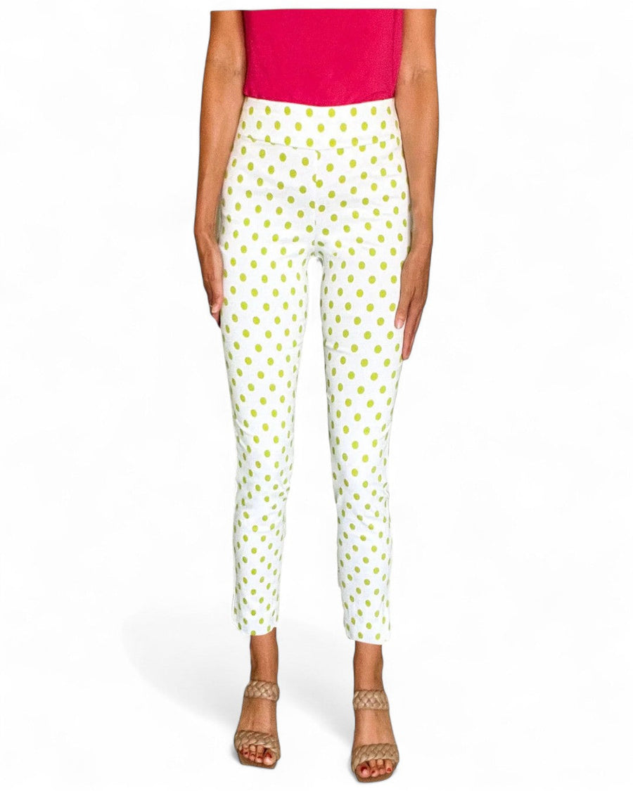 Krazy Larry P507 Pull on Pant - Lime Polka Dot - Glamourous Grace