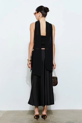 Calliope Black Strapless Scarf Top - Glamourous Grace