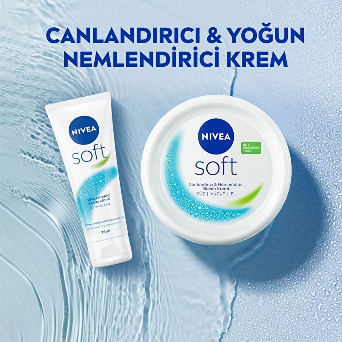 Nivea Soft: Jojoba Oil & Vitamin E Moisturizing Cream - Fast Absorbing Daily Skin Hydration, Face, Hand & Body, 2.54 fl oz - Glamourous Grace