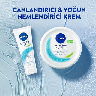 Nivea Soft: Jojoba Oil & Vitamin E Moisturizing Cream - Fast Absorbing Daily Skin Hydration, Face, Hand & Body, 2.54 fl oz - Glamourous Grace