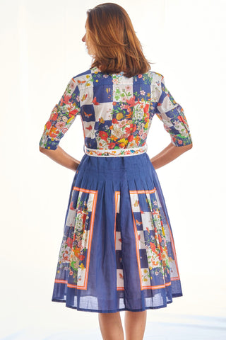 Mrs Maisel Navy Box Print with Butterflies - Glamourous Grace